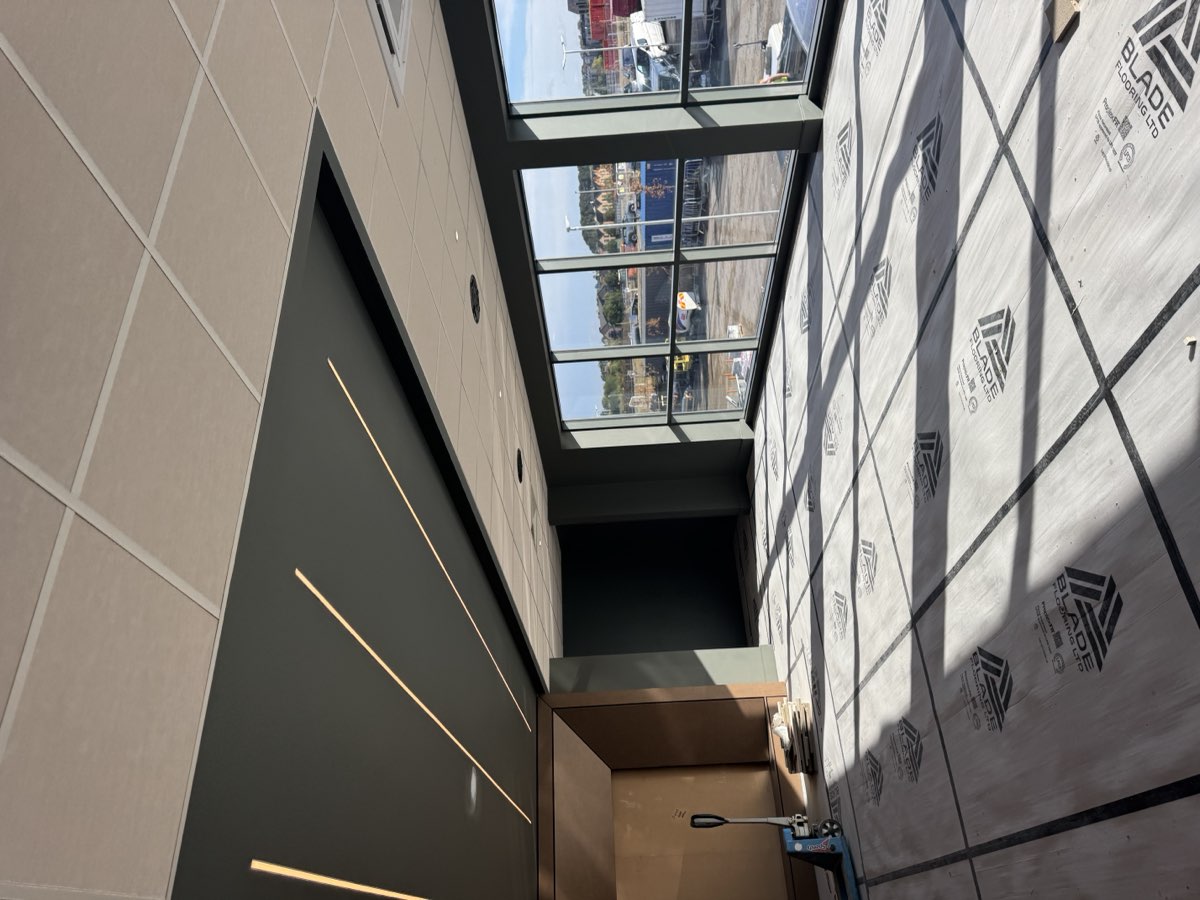 David Lloyd St Neots — MF bulkhead with recessed linear lighting
